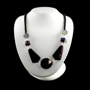 Purple oyster shell station 22 inch necklace